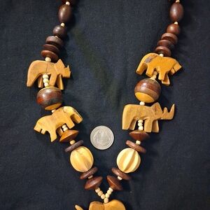 Safari Wooden Animal Necklace
